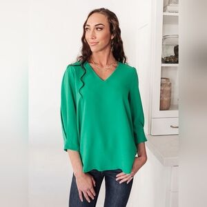 New! Radiant Blouse in Kelly Green